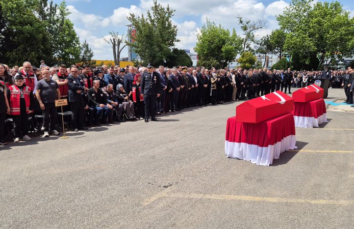 Tekirdağ'da şehit polislere acı veda