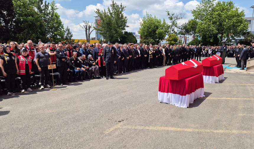 Tekirdağ'da şehit polislere acı veda