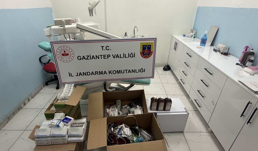 Gaziantep'te ruhsatsız diş kliniğine jandarma operasyonu