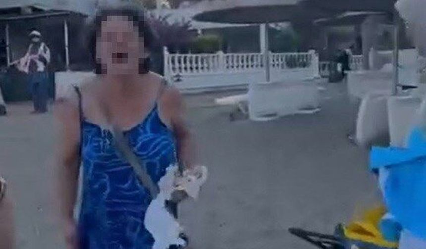 İzmir'de plajda sözlü saldırı kameraya yansıdı
