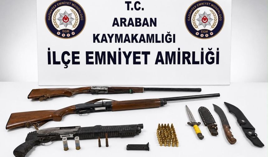 Gaziantep'te 3 adet ruhsatsız tüfek ele geçirildi: 1 gözaltı