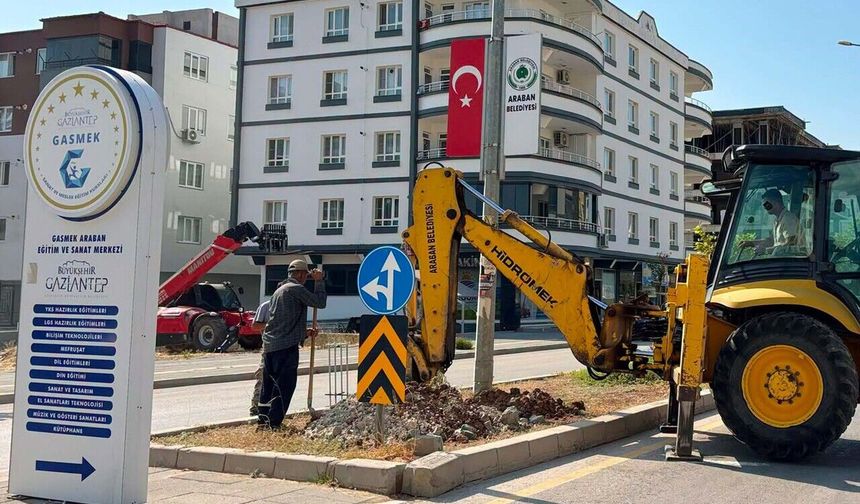Araban’da trafik ışıklandırma çalışması başlattı