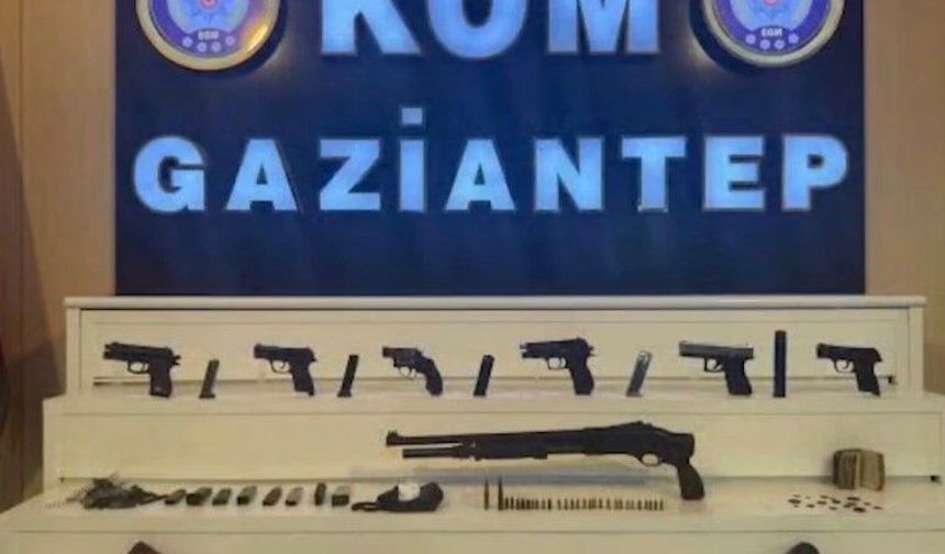 Gaziantep'te 7 silah ile 17 adet tarihi eser ele geçirildi