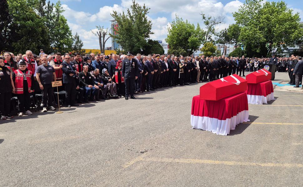Tekirdağ'da şehit polislere acı veda